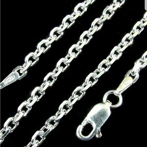 Sterling Silver.925 Solid Link 16” Anchor Chain 2.7 mm thick